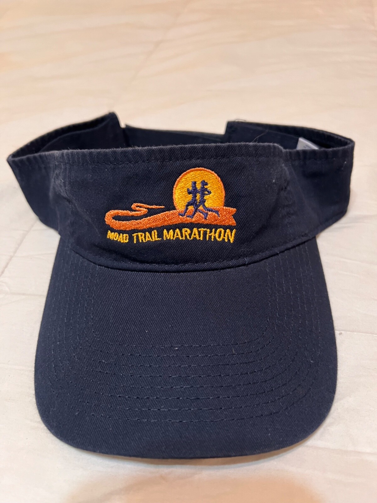 Moab Trail Marathon Visor Hat Cap Navy Blue Moab Utah