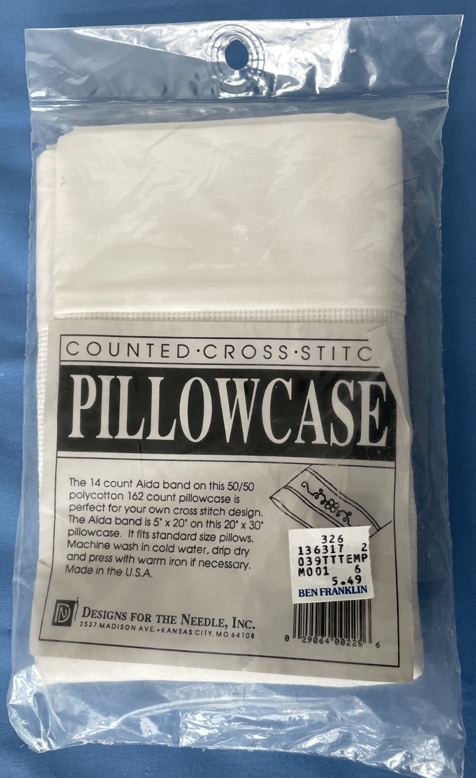 Lot 3 Designs for the Needle 20x30" Pillow Case White Cross Stitch 14 Aida Edge