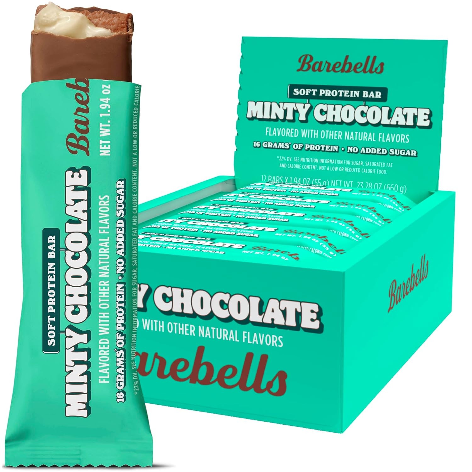 Barebells Soft Protein Bar Minty Chocolate 12 bars - Exp:02/26 - Pack of 2