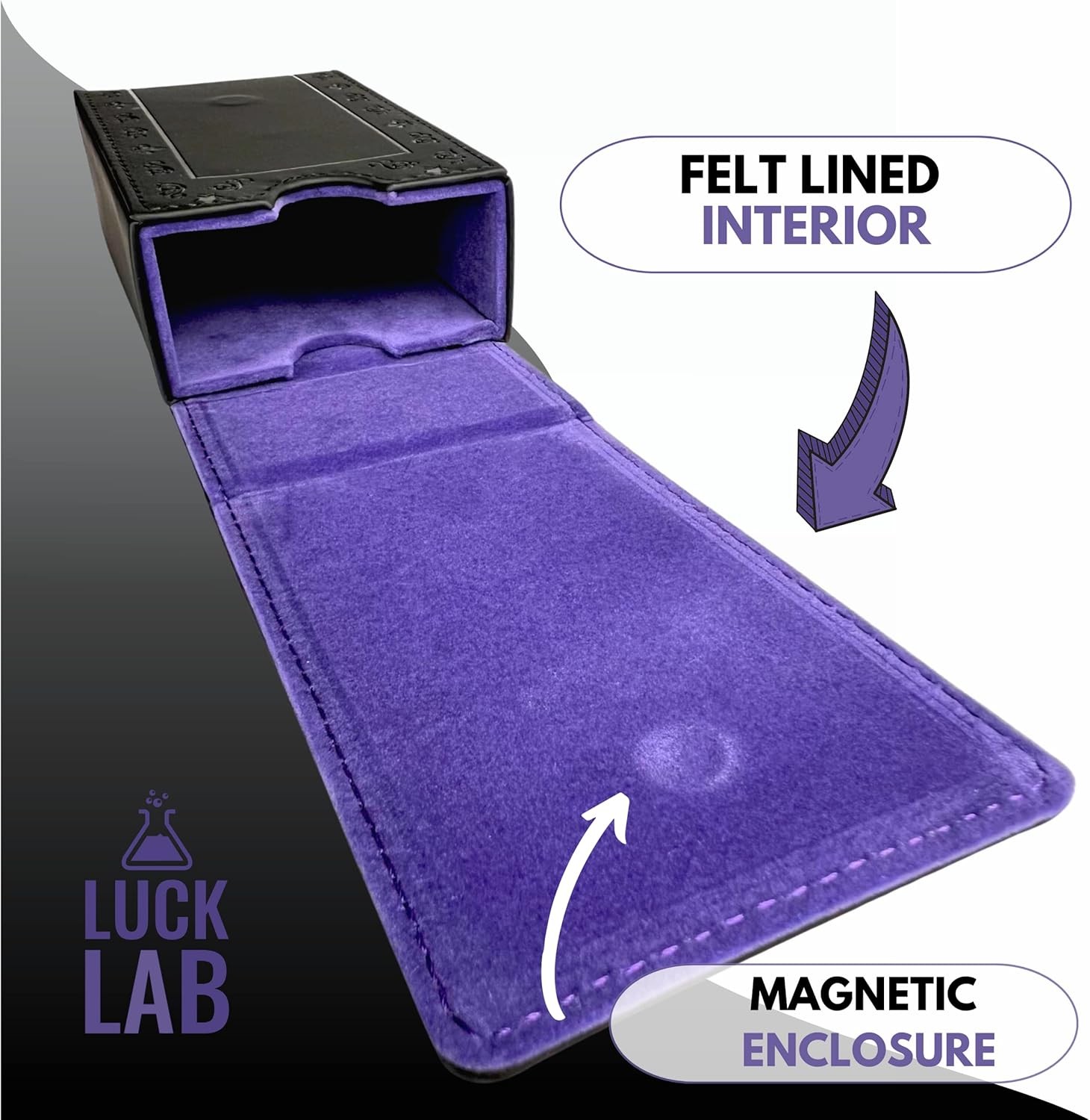 Luck Lab Leather Tarot Card Case/Holder - Black - For Most Standard Size...