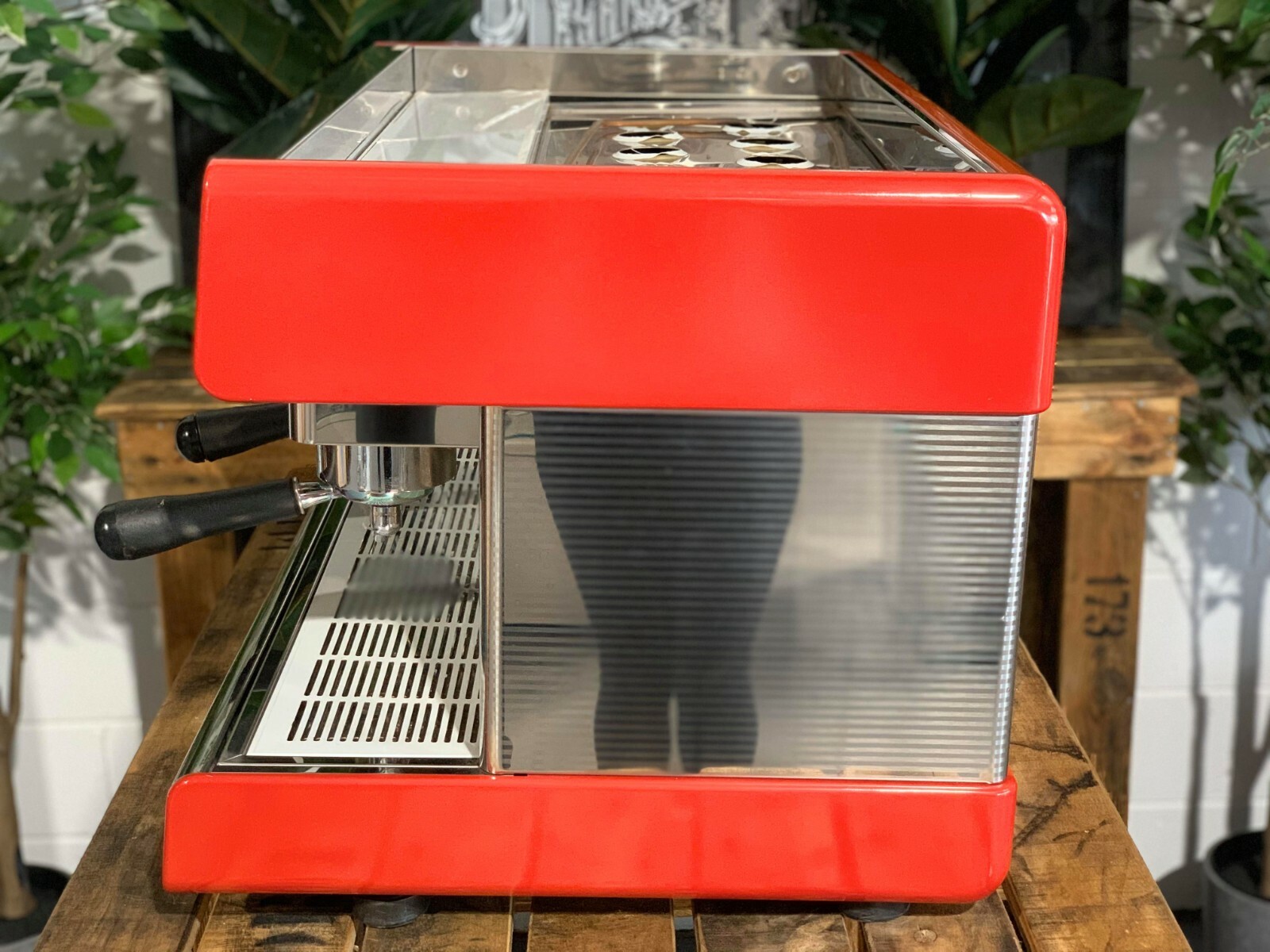 NUOVA SIMONELLI PROGRAM SEMI AUTOMATIC 2 GROUP RED ESPRESSO COFFEE MACHINE CAFE