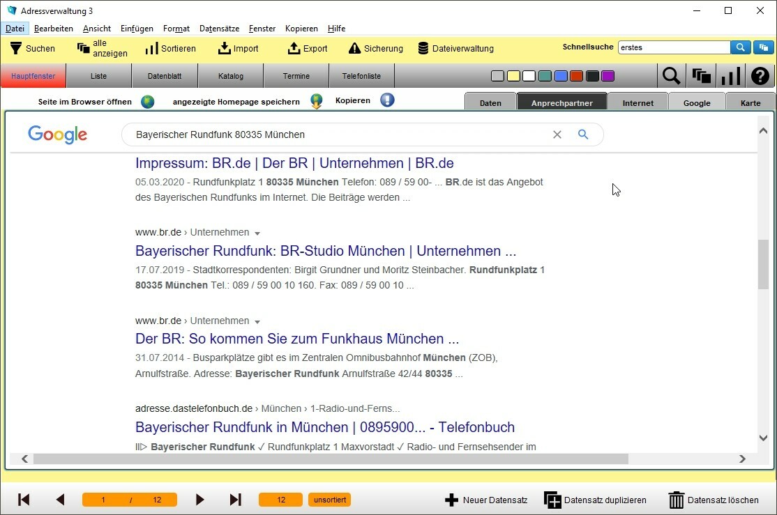 DIGeS Adressverwaltung 3 - Software Programm zum Verwalten von Adressen