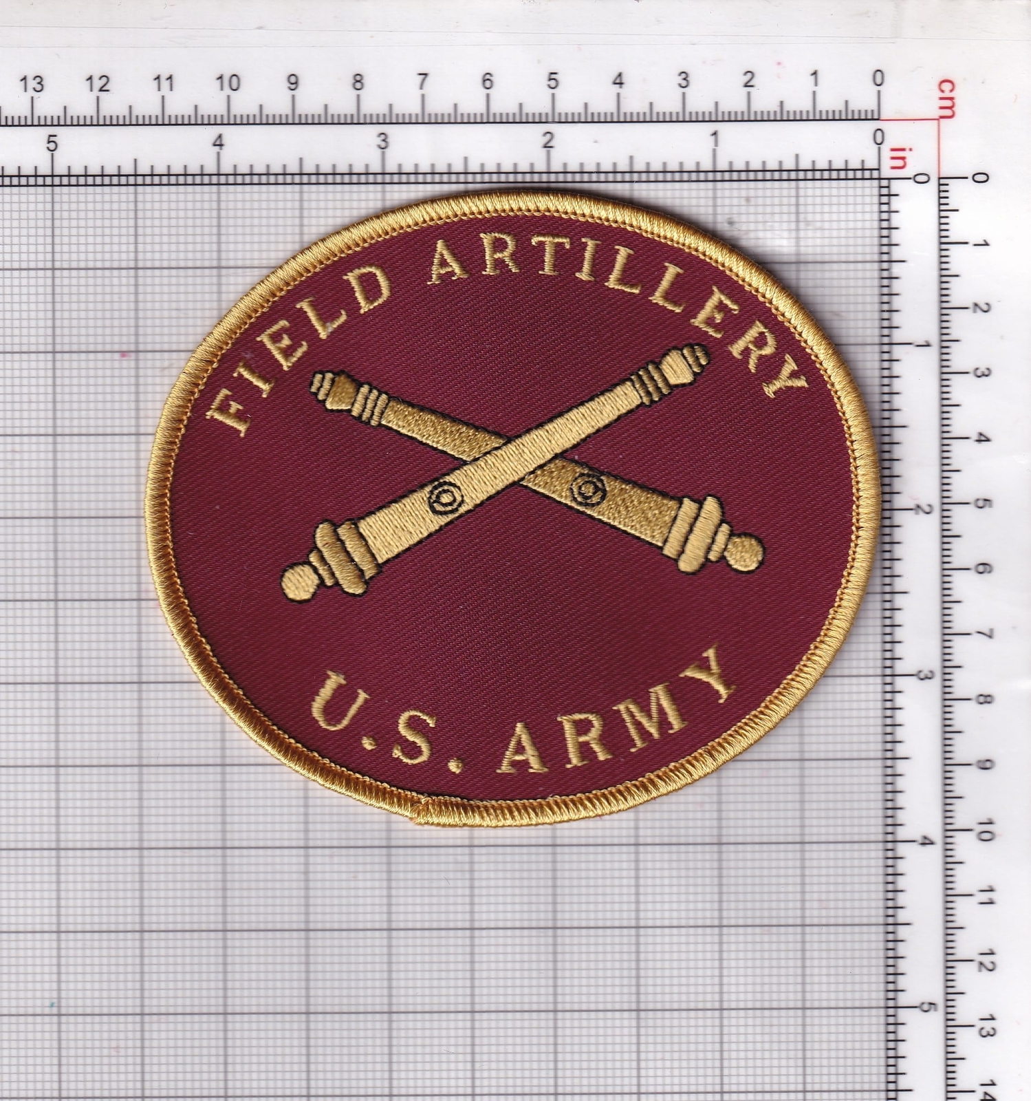 US Army Field Artillery Patch – Hook and Loop, 4.5"