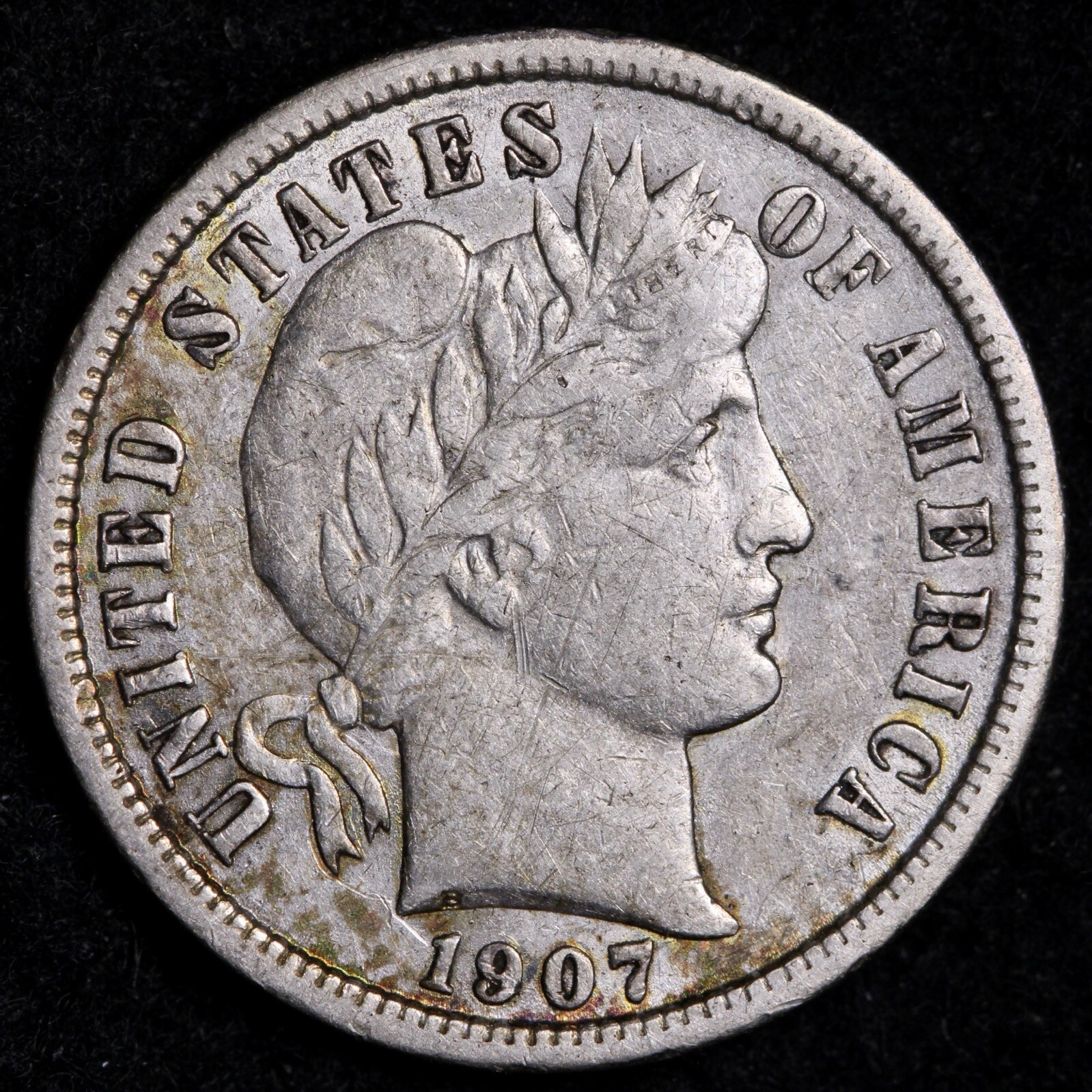 1907 Barber Dime CHOICE XF+ FREE SHIPPING E884 ACN