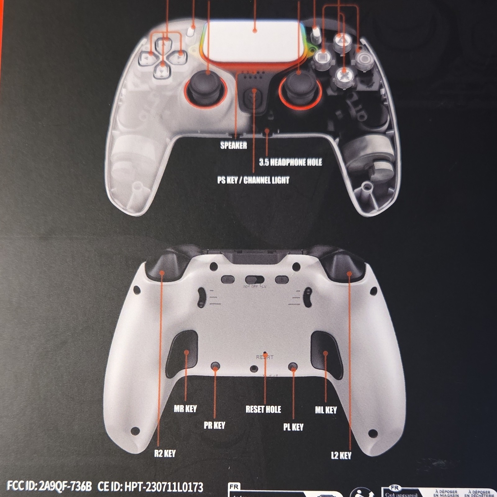 White Wireless Controller with Speaker, Track Pad for PlayStation 5