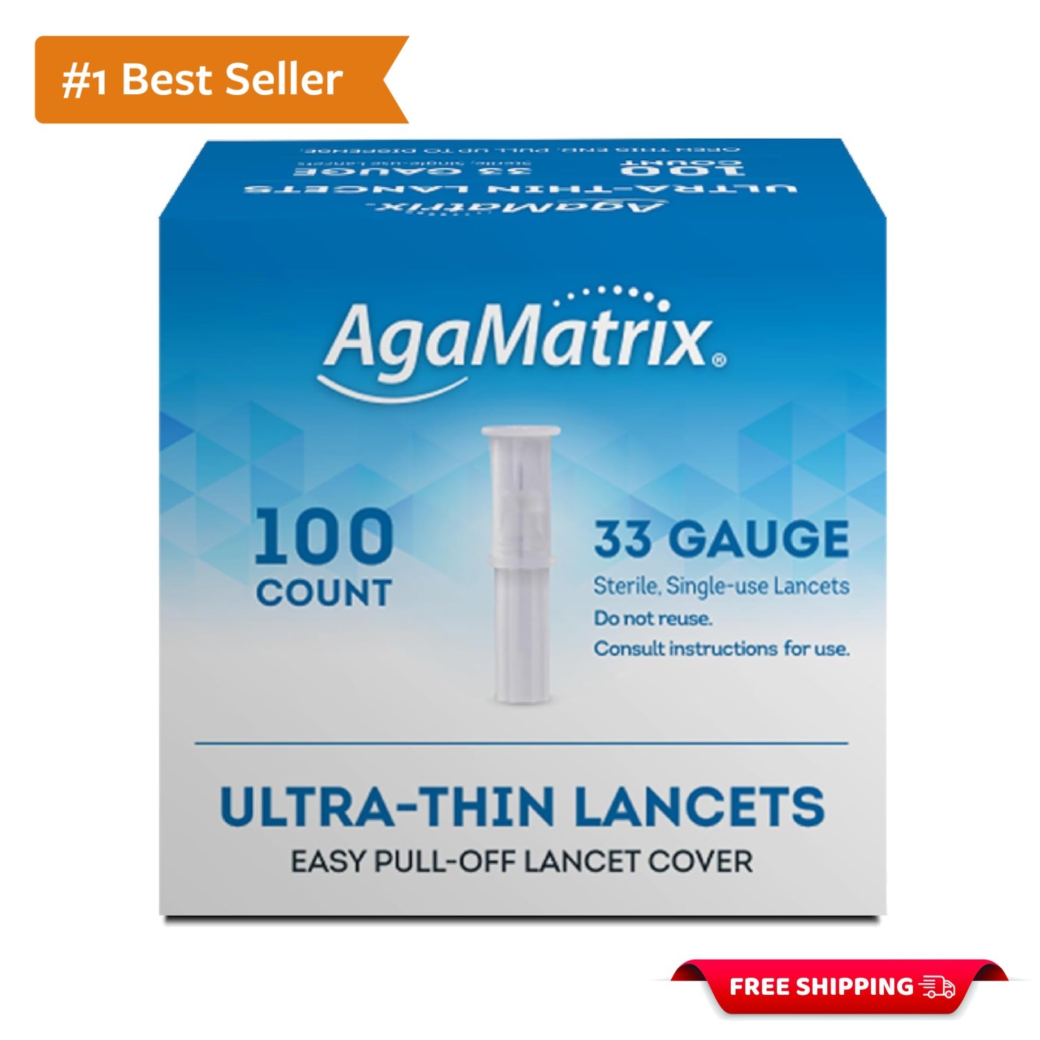 Comfortable Blood Testing with 100 Sterile 33 Gauge Lancets - 0.5 µL Sample