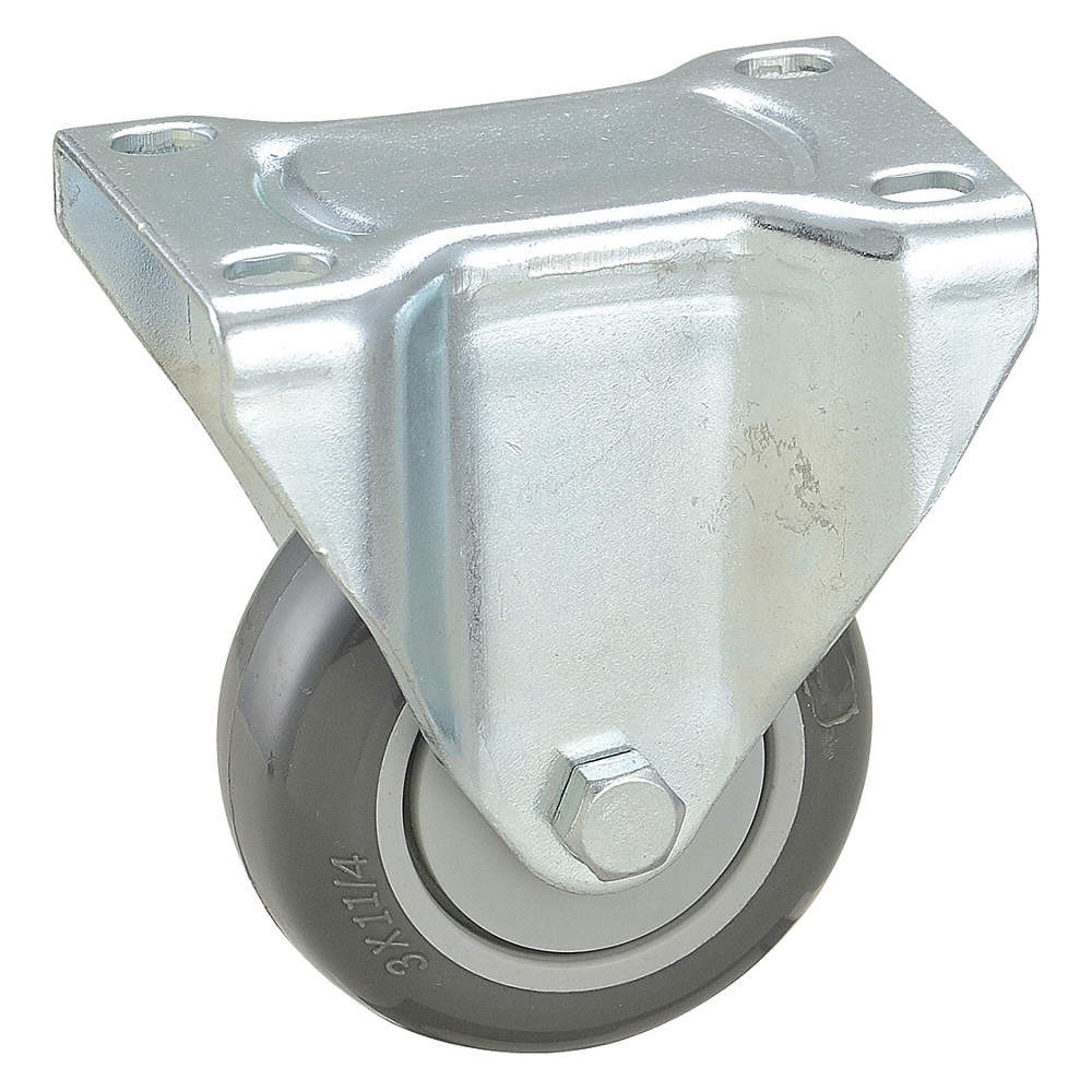GRAINGER APPROVED 2G047 Plate Caster,Rigid,Polyurethane,4 1/4"H 2G047