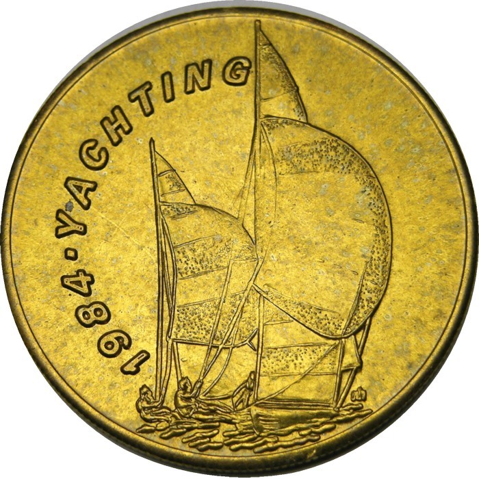 elf 1984 Olympics Bus Token  Yachting  Ship