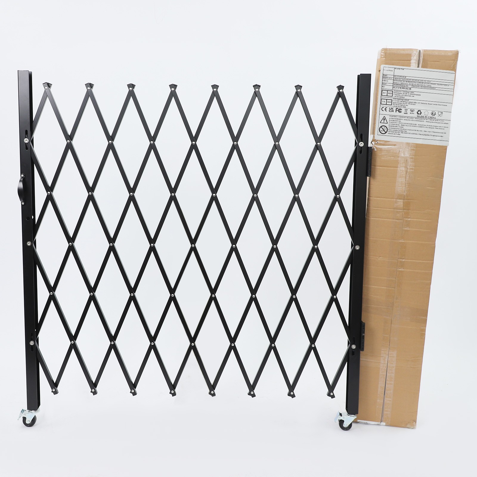 Single Folding Security Gate Rolling Barricade Gate Accordion Security Gate