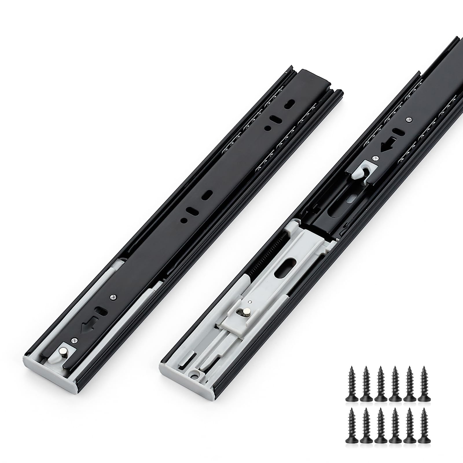 6 Pairs Soft Close Drawer Slides 18 Inches Heavy Duty Side Mount Metal Ball B...