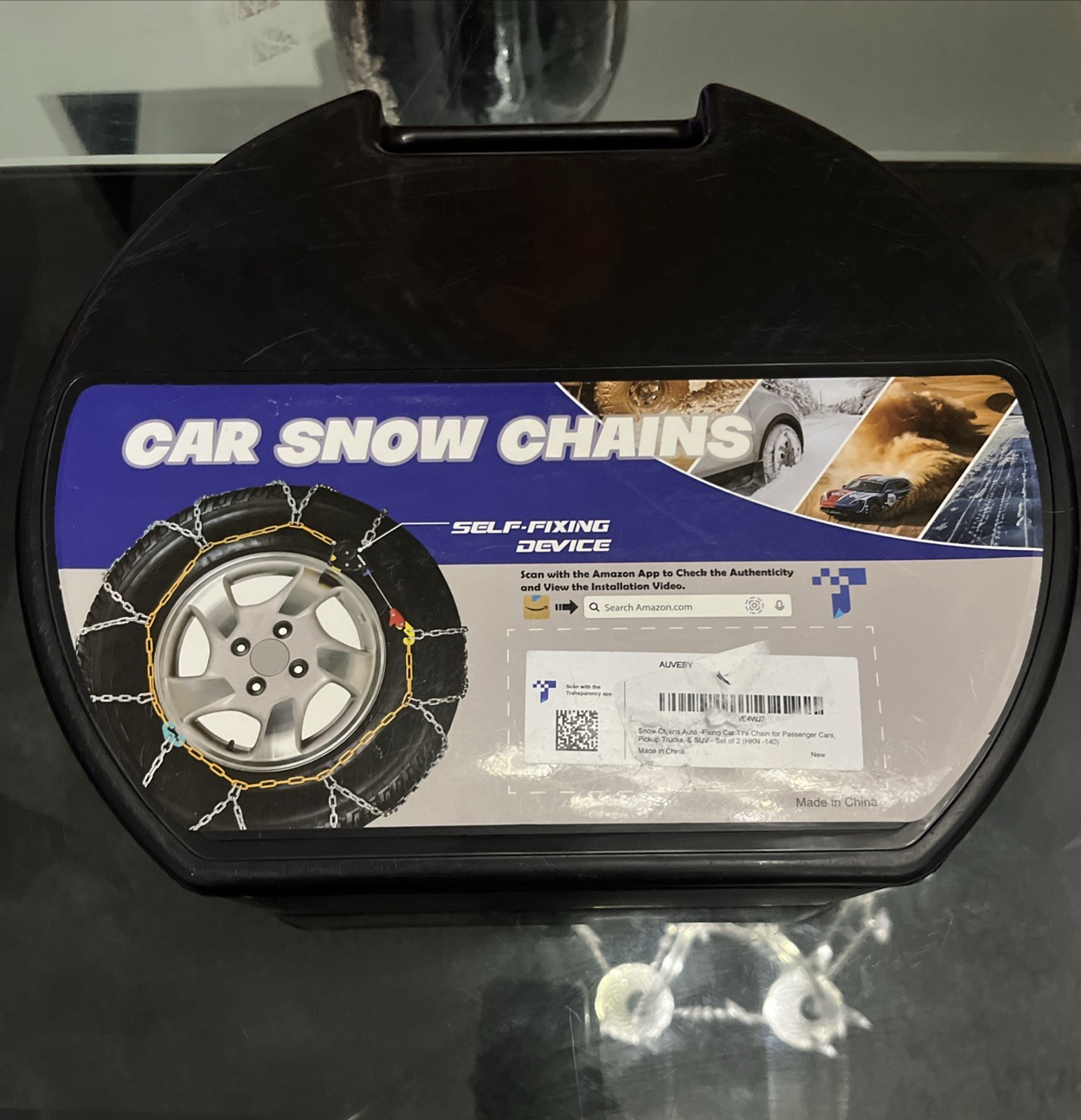 AUVEBY Snow Chains Auto Fixing 1 Min Quick Fit Easy Installation Tire HKN 140