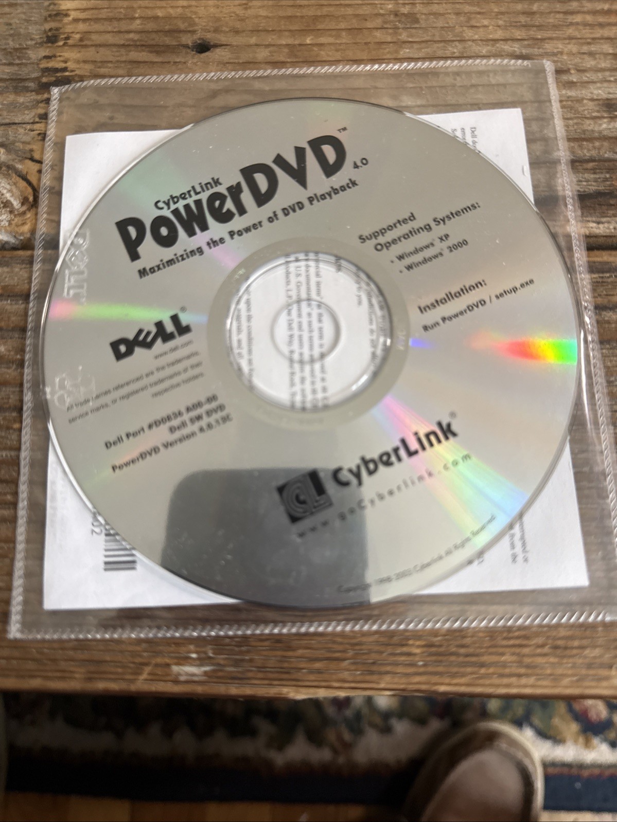 CYBERLINK POWERDVD VER 4.0 DVD PLAYBACK SOFTWARE DISK WINDOWS XP & 2003 SEALED