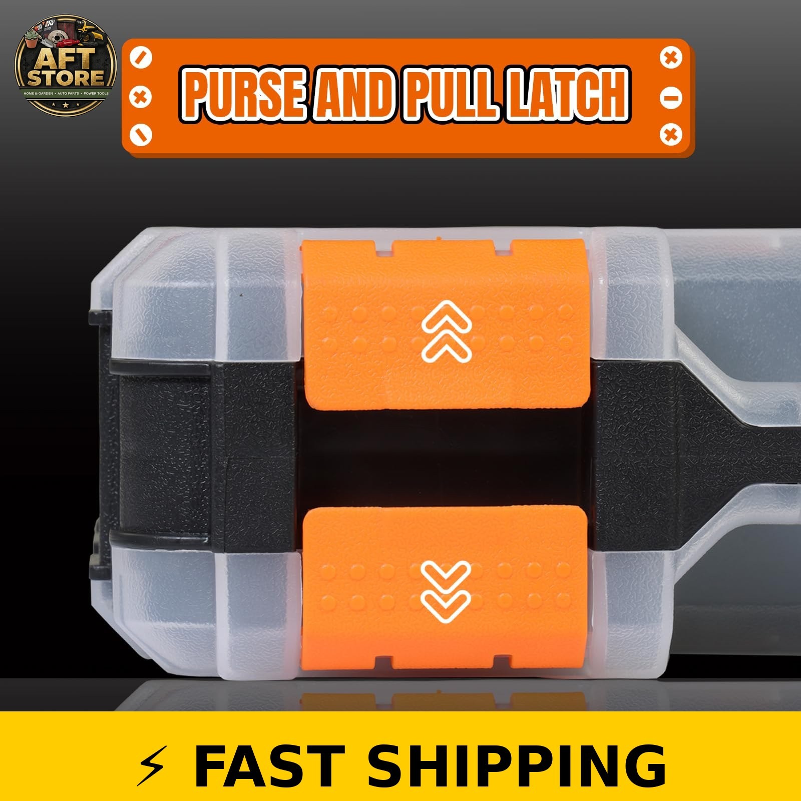 Jack Boss 34-Compartment Tool Box, Double Side Organizer, Orange, 2 Pack