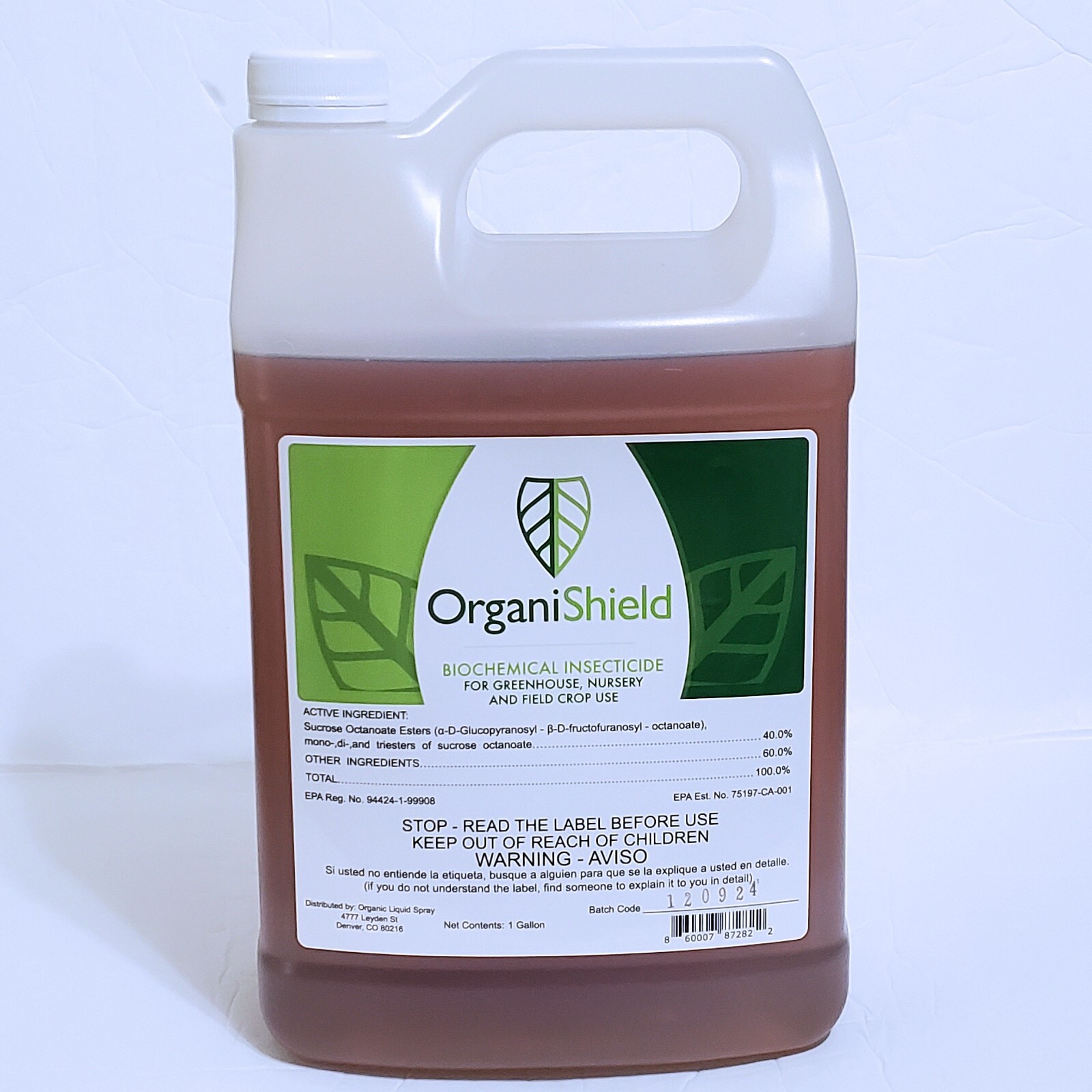 ORGANISHIELD BIOCHEMICAL INSECTICIDE & MITICIDE / 1 GALLON  makes 126 gal