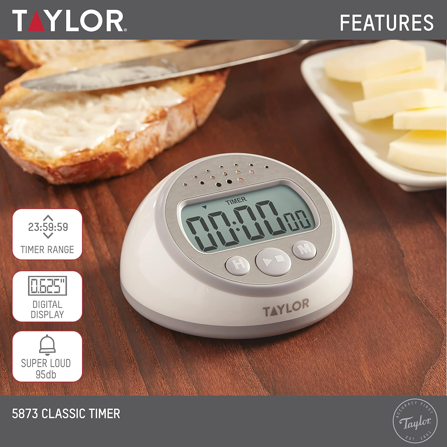 Digital Timer Counts Up and Down for School, Learning, Projects, and Kitchen Tas