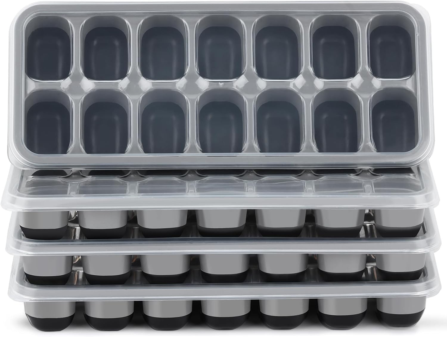 Ice Cube Tray 4 Pack, Easy-Release & Flexible 56 pcs Silicone Ice Cube Trays