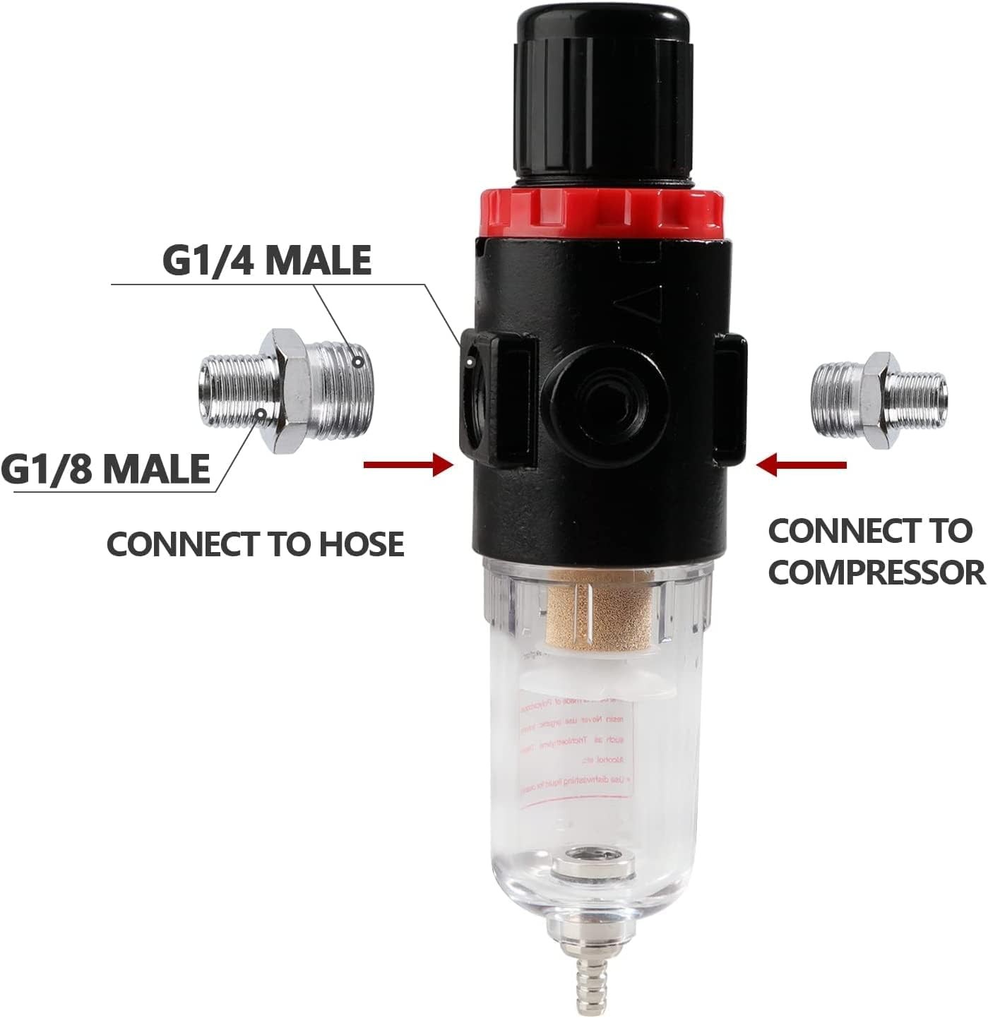 Airbrush Compressor Pressure Regulator Water Trap Filter Moisture...