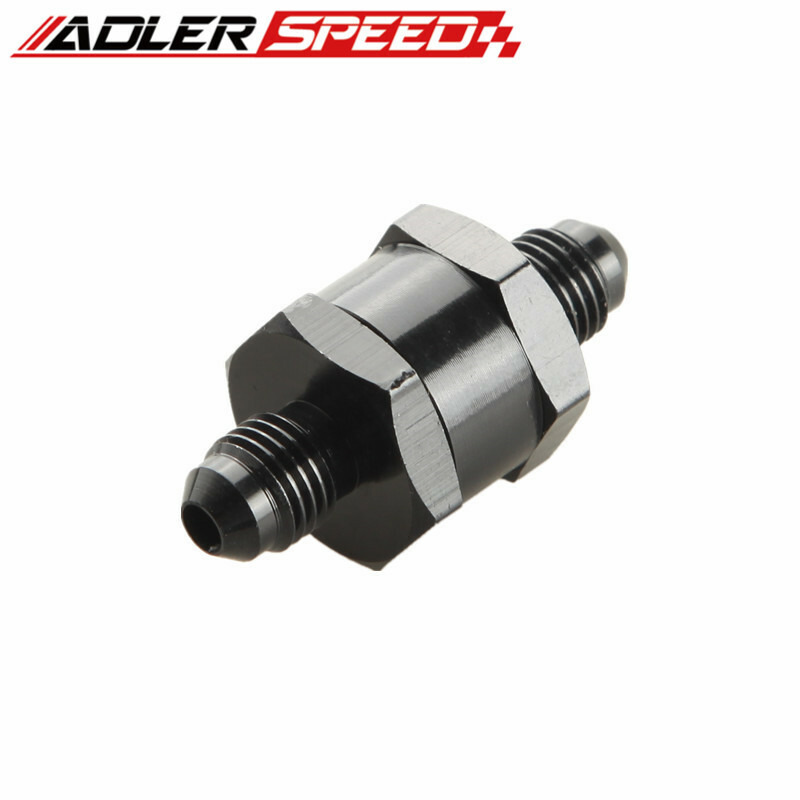 ADLERSPEED AN4 Fuel Non Return One Way Check Valve Petrol Diesel Aluminum Black