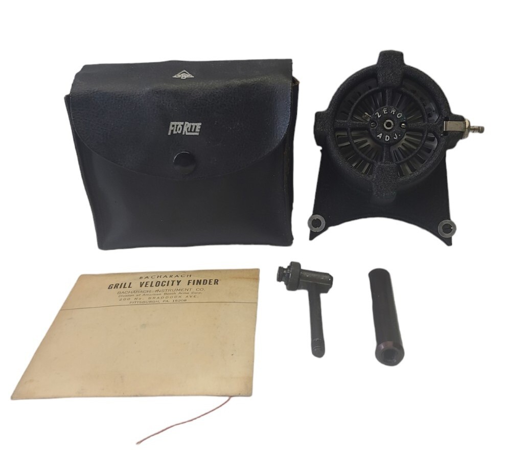 Bacharach Instrument Co. FloRite Grill Velocity Finder Vintage With Case USA