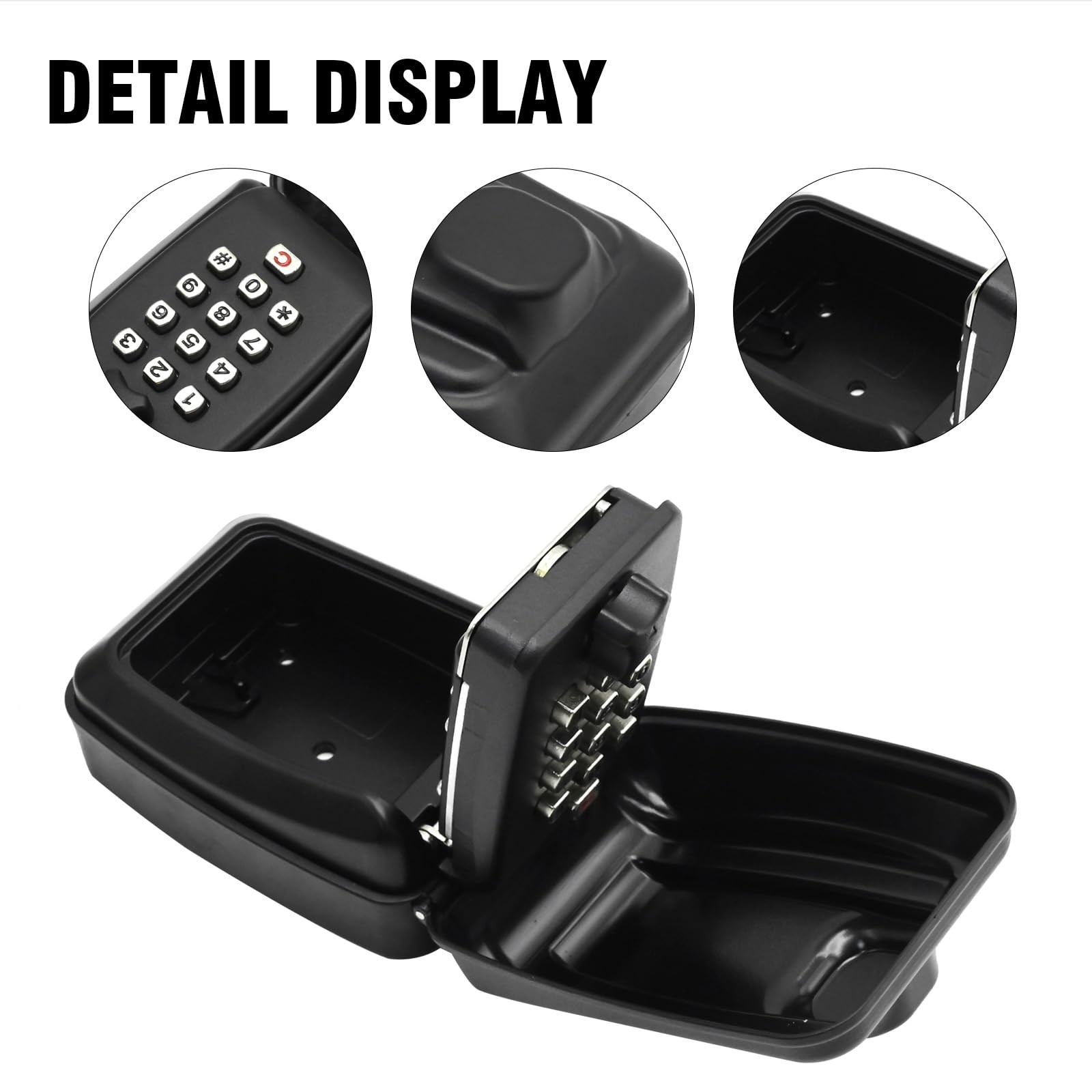 Key Lock Box Large Capacity 9 Digit Combination Lock Box Weatherproof Securit...