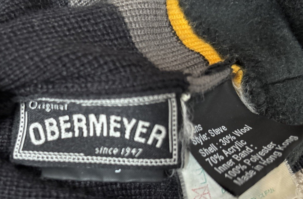 Obermeyer Steve Black Yellow Ski Hat