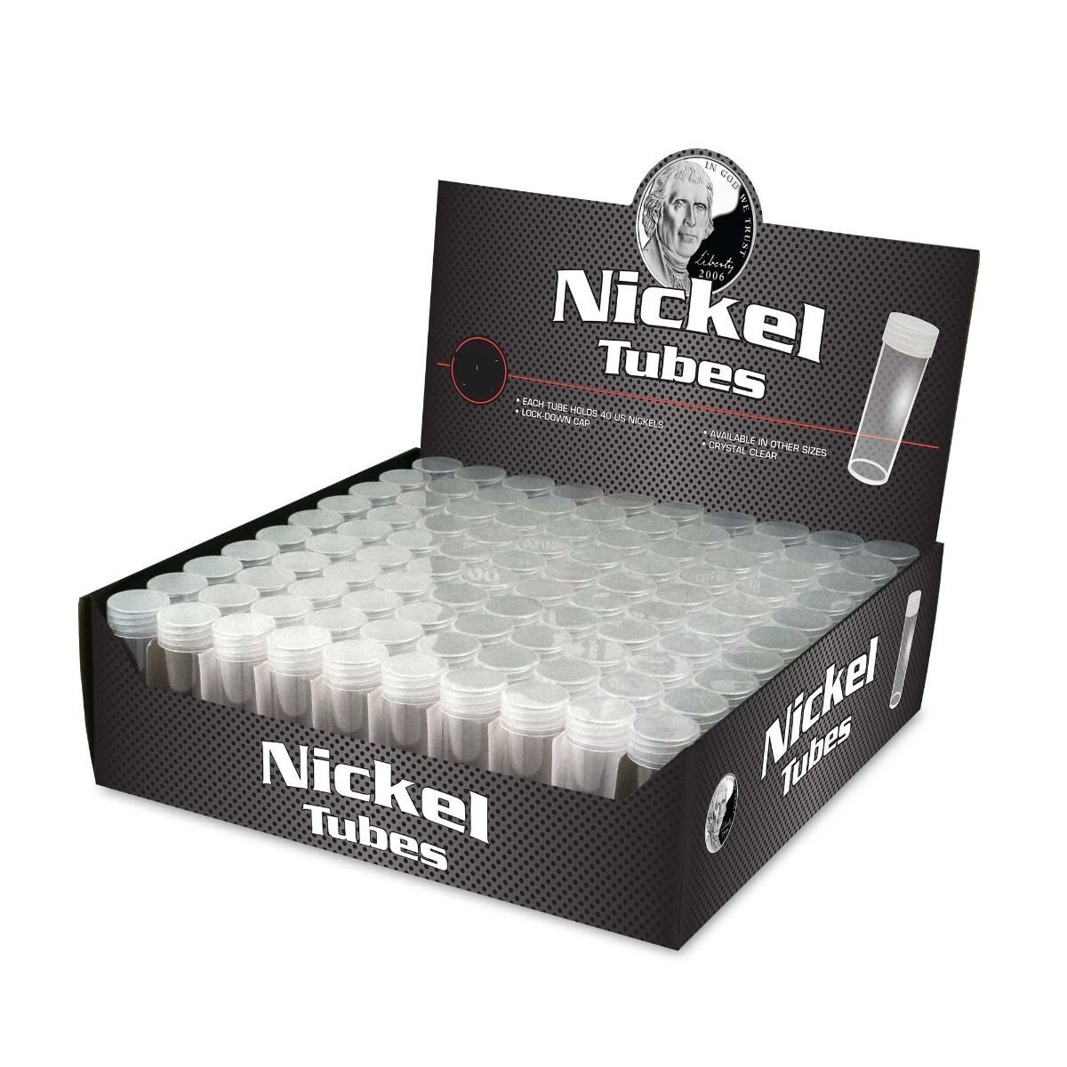 NEW (75 pk) BCW Coin Tube- Nickel