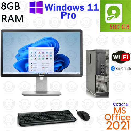 Windows 11 Dell OptiPlex Dual Core 8GB RAM WiFi 20" Desktop Computer PC Office21