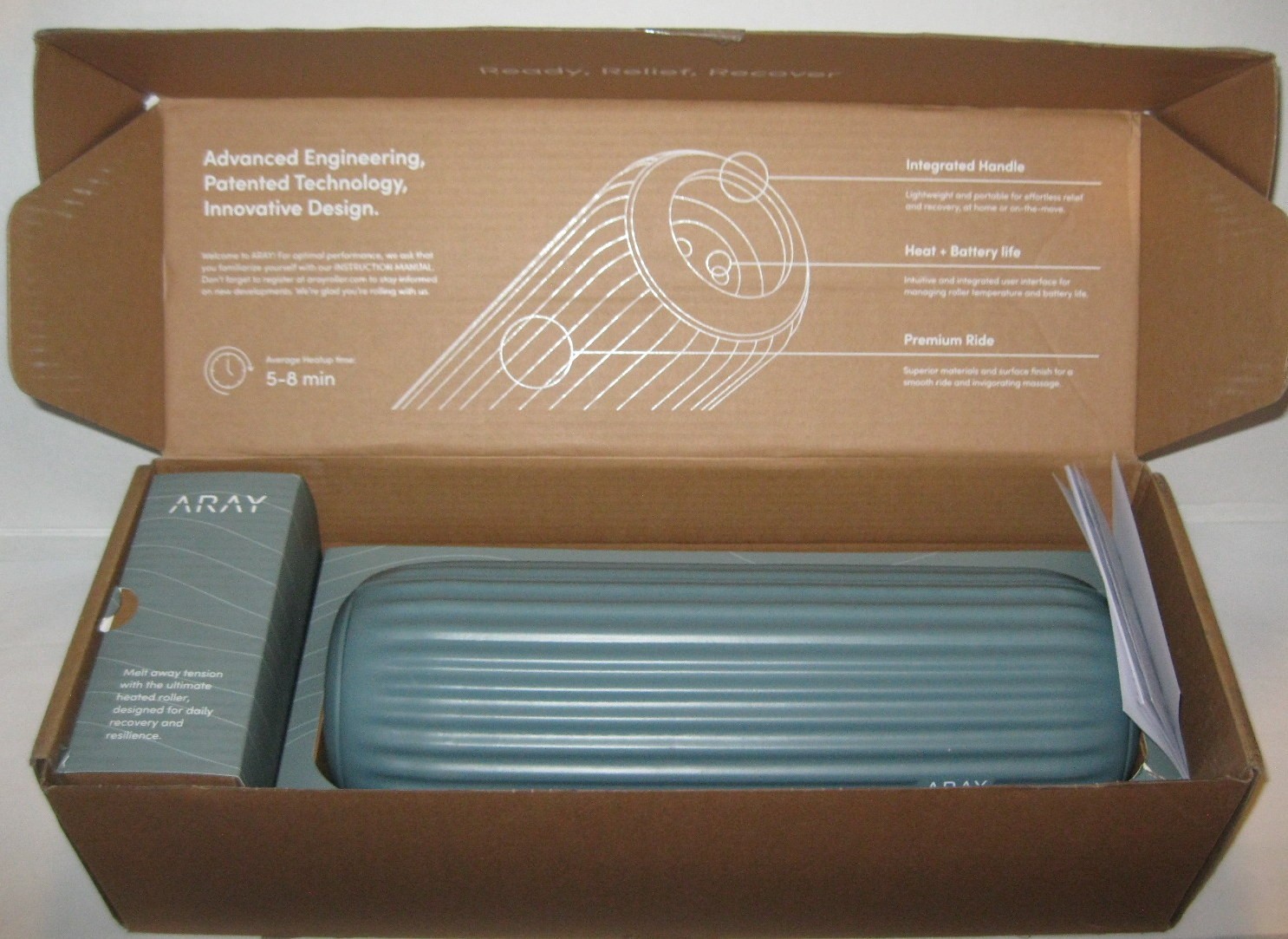 Aray Heated Foam Roller Portable Rechargeable Back Pain Muscle Massage Recovery