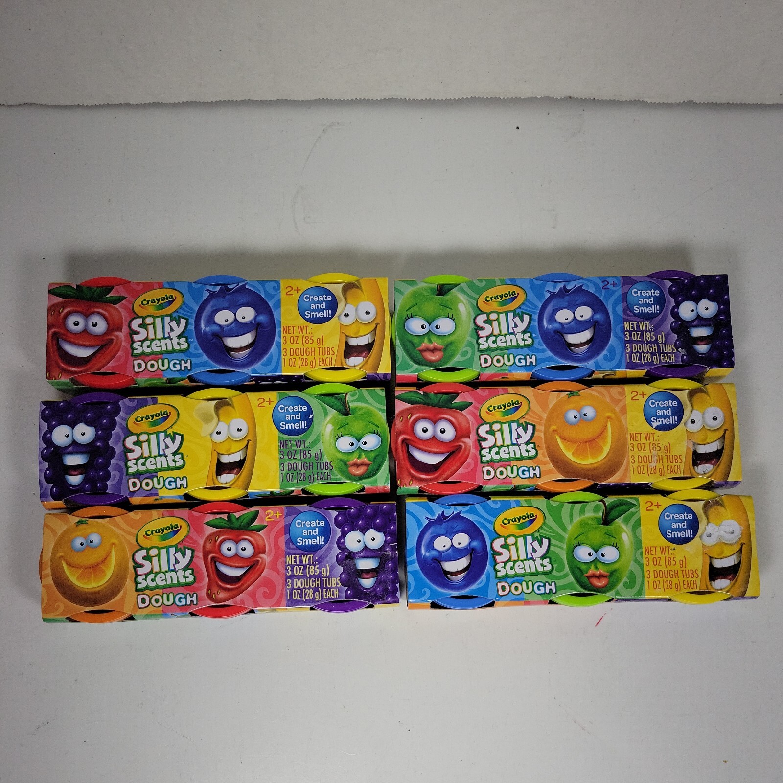 Lot of 3 packages (9 total) Crayola Silly Scents Dough 3 Oz. 9 oz total, Variety