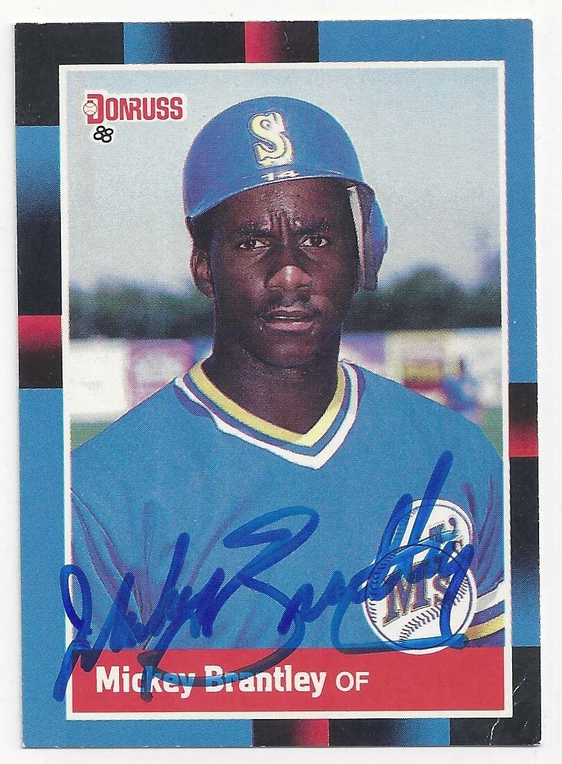 MICKEY BRANTLEY SEATTLE MARINERS 1988 DONRUSS #610 SIGNED CARD