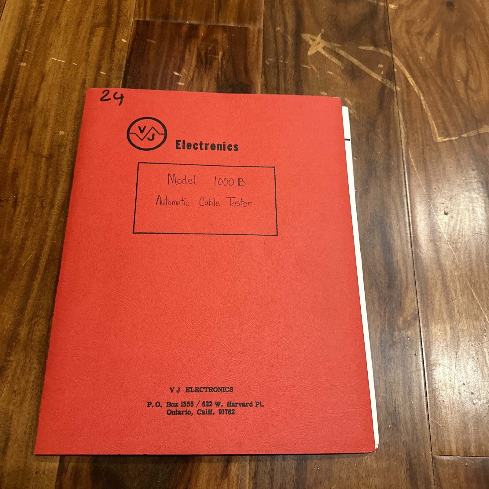 V J Electronics Model 1000B Automatic Cable Tester Manual
