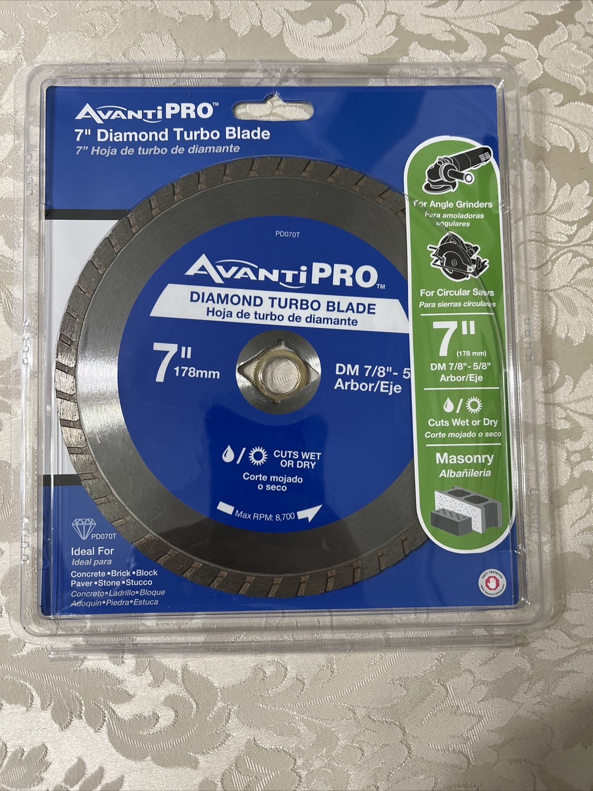 7 In. Turbo Diamond Blade--PD070T--NEW IN ORIGINAL PACKAGING FREE SHIPPING