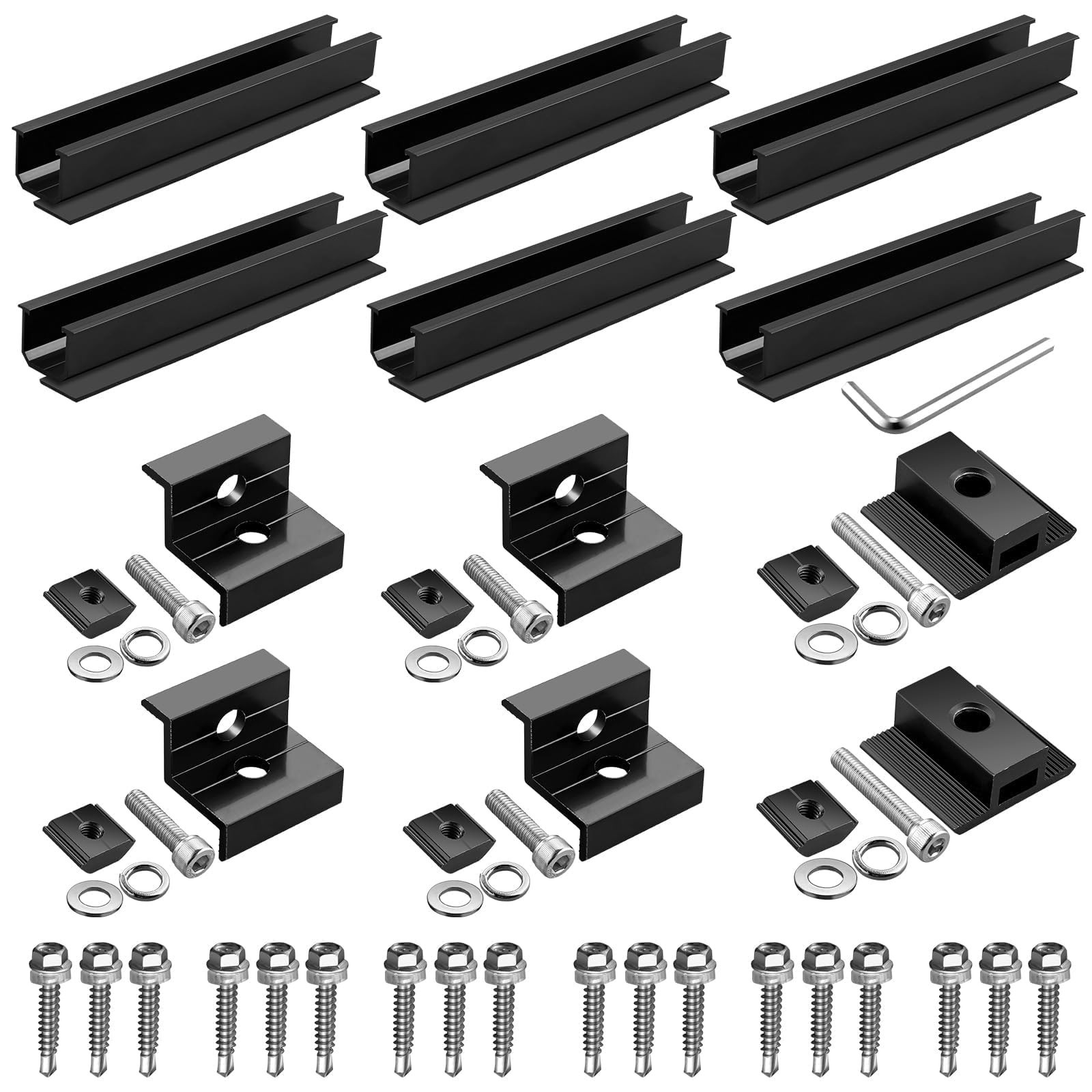 Anbte 6Pcs Solar Panel Mounting Brackets, Aluminium 7.87" Solar Panel Mountin...