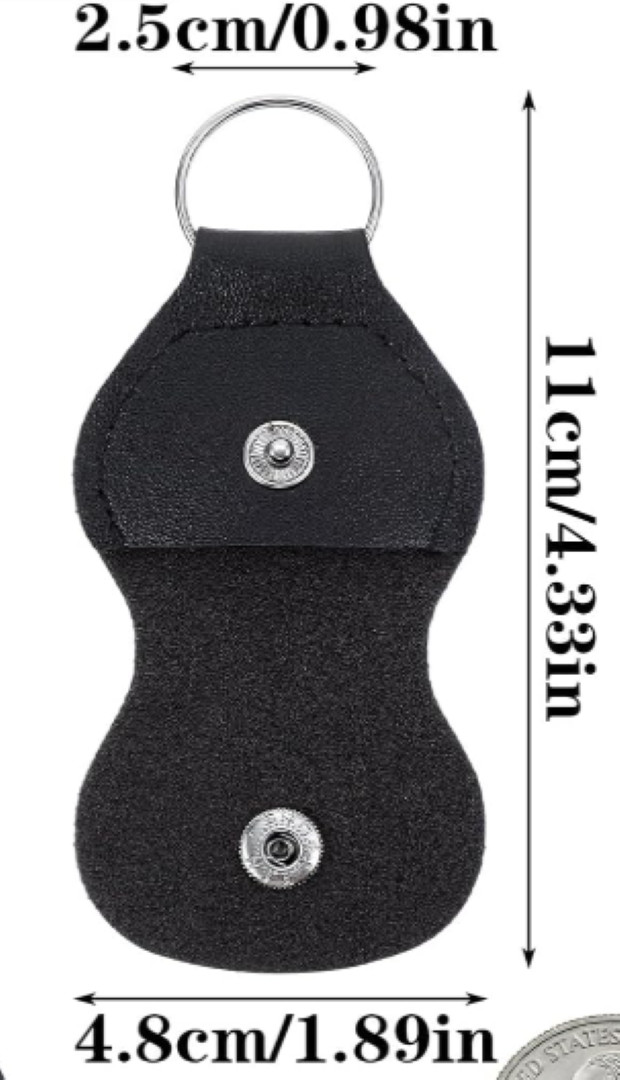 Black Leather Keychain Pick Holder FREE SHIPPING!