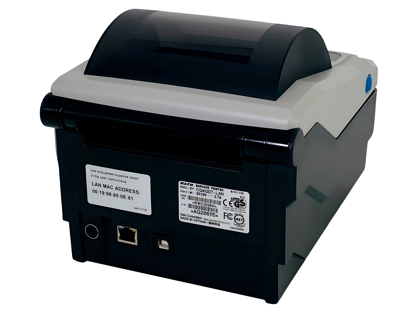 SATO CG412DT-LAN Direct Thermal POS Receipt Tag Printer USB Ethernet BUNDLE