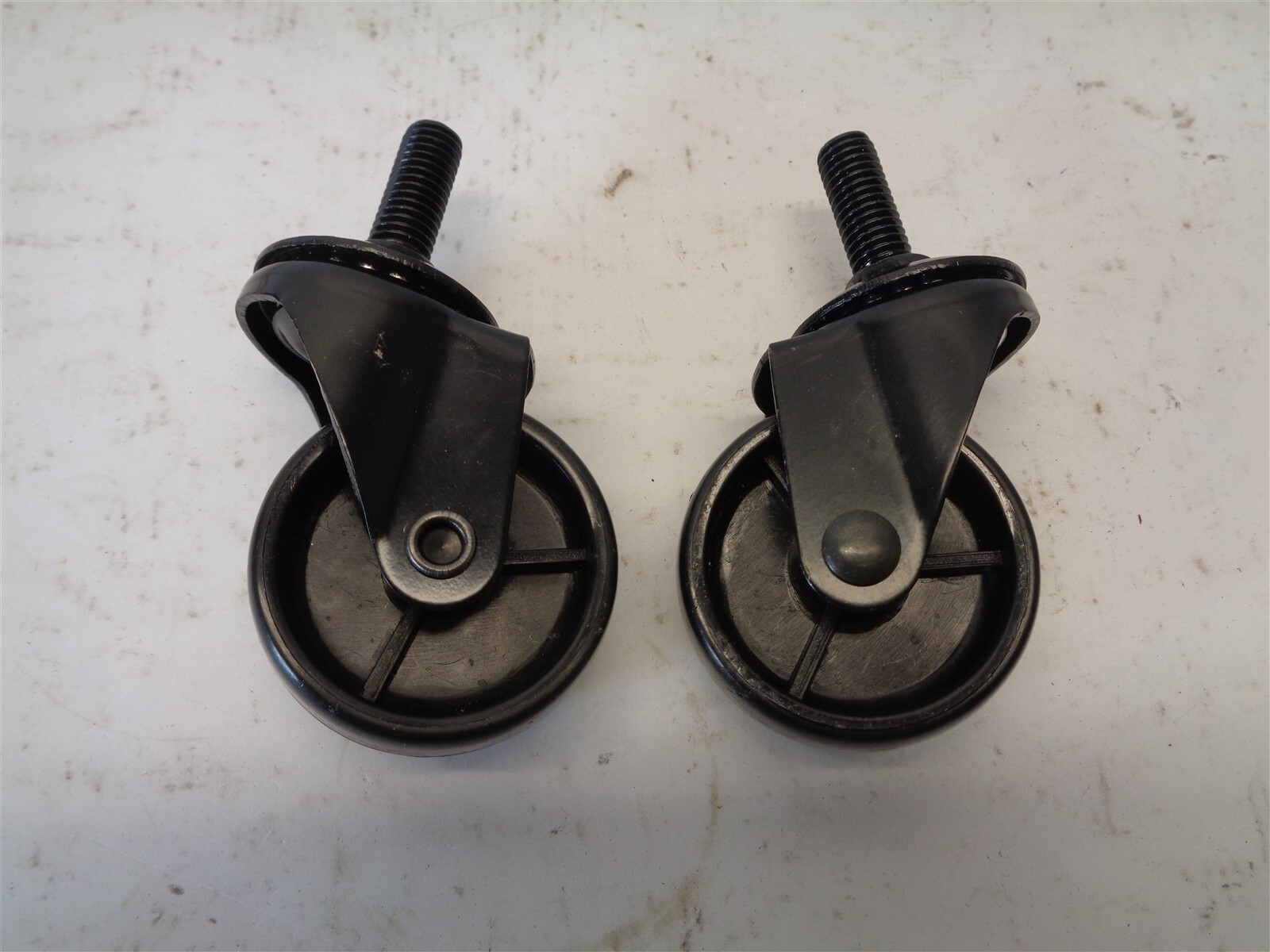 Qty = 1 set of 2: 2" Wheel Black Swivel Casters Screw In