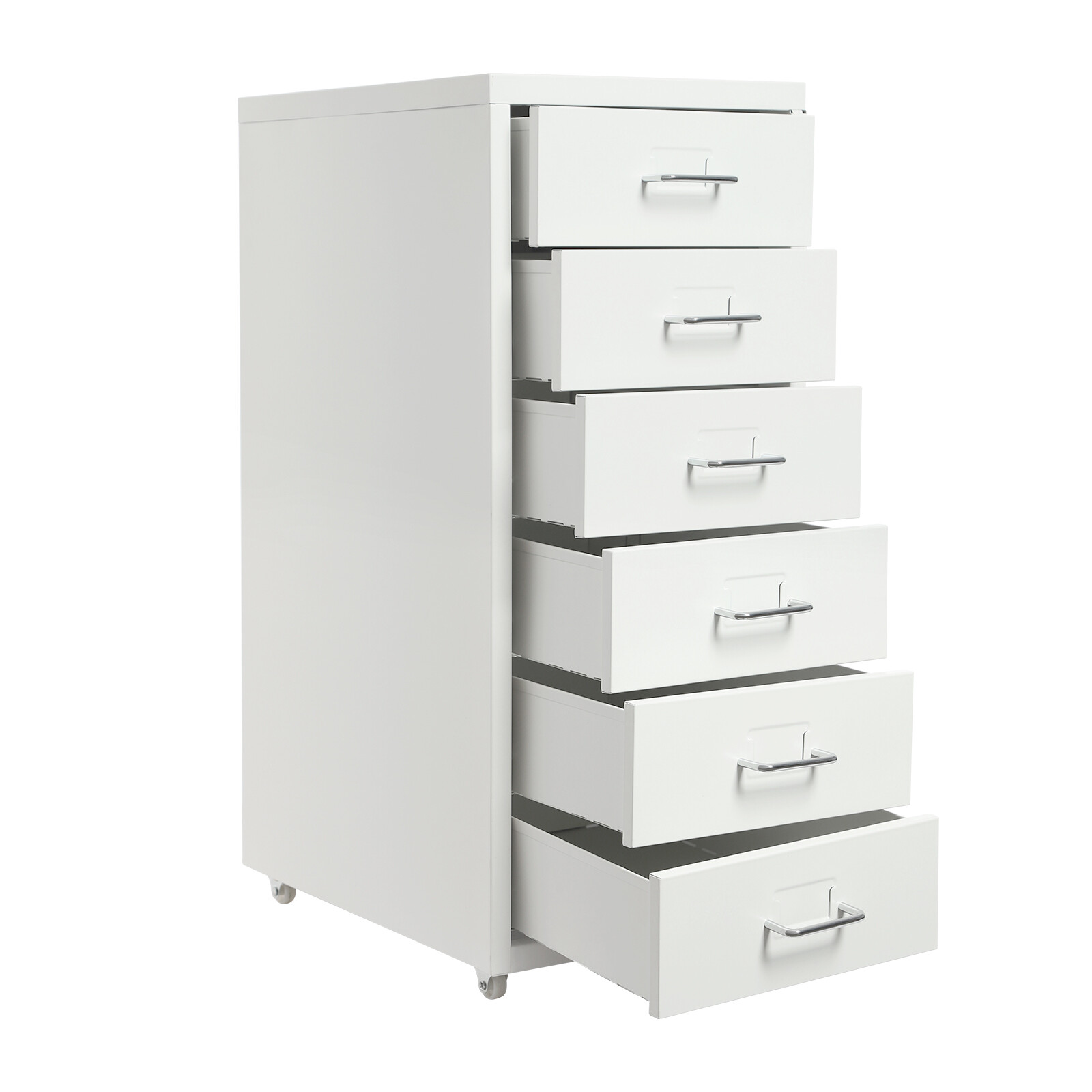 6-drawers Vertical File Cabinet Filing Cabinet Office Storage Organizer w/Wheels
