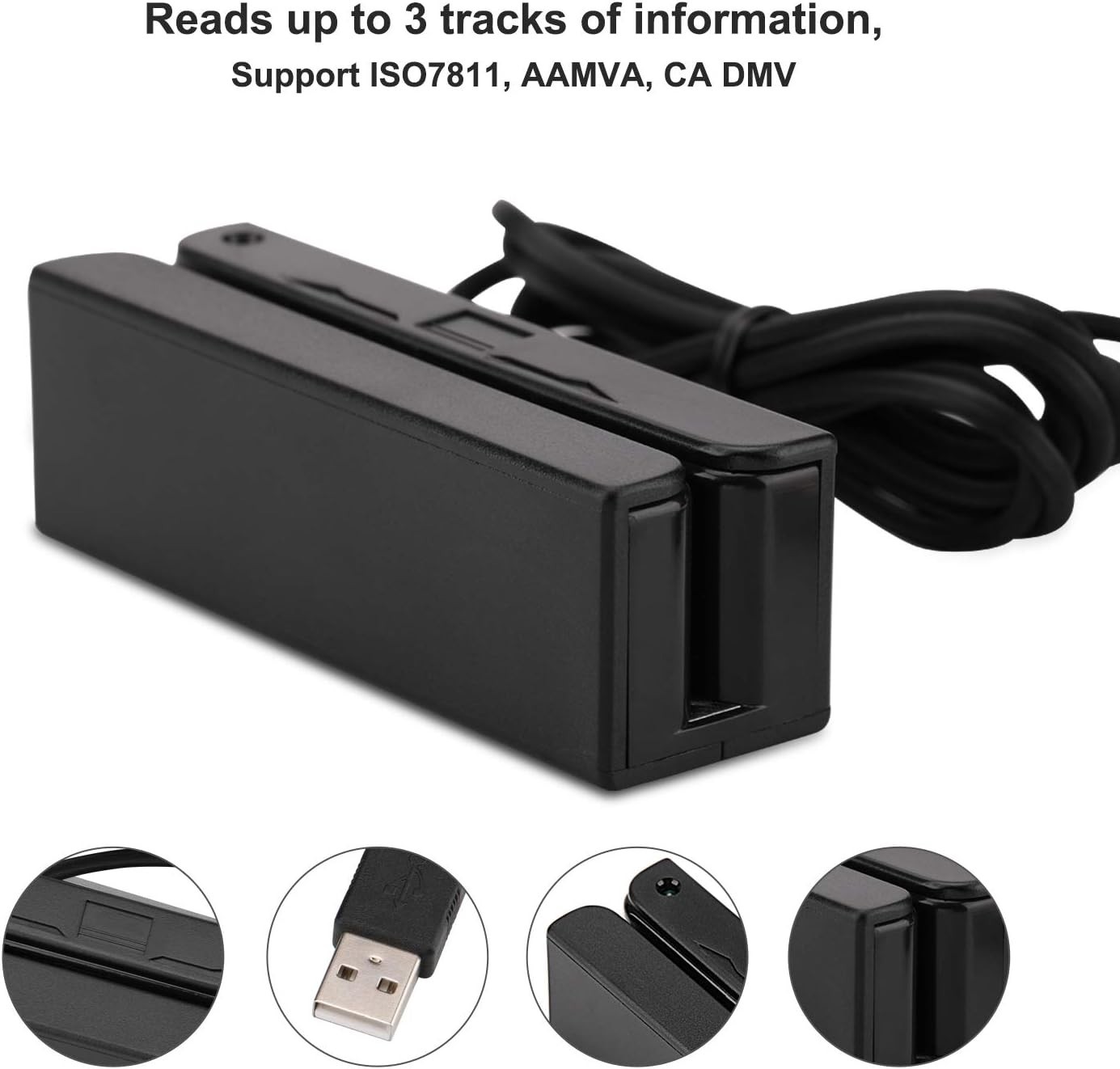 USB Magnetic Credit Card Reader Swipe Machine for POS ID Verification