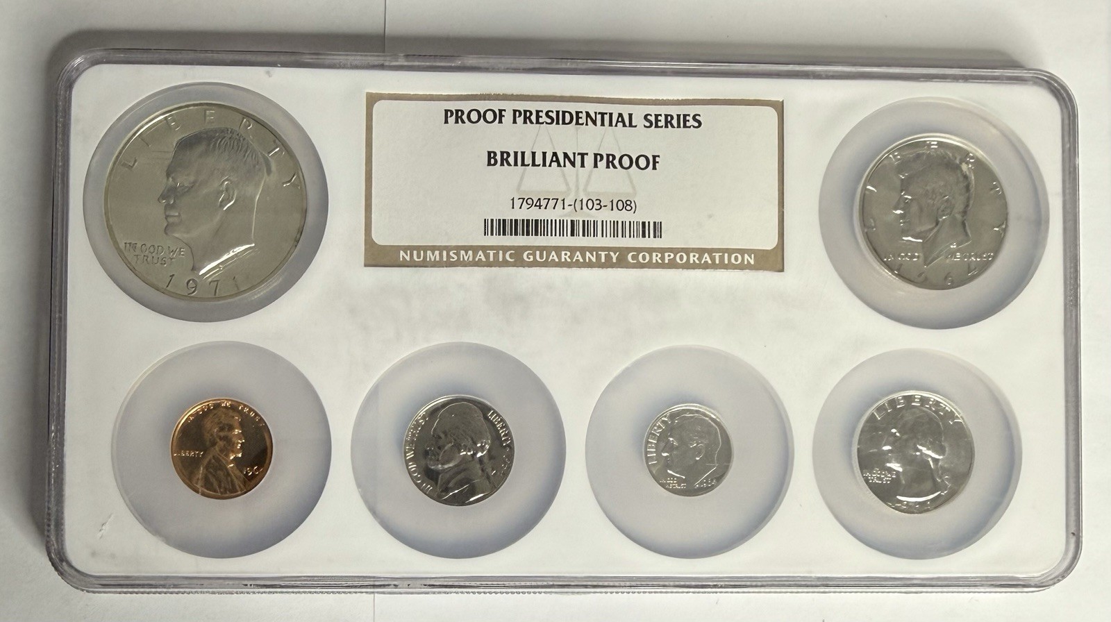 NGC Proof Presidential Series 6 Coin Multi-slab ‼️BRILLIANT PROOF RARE SLAB‼️