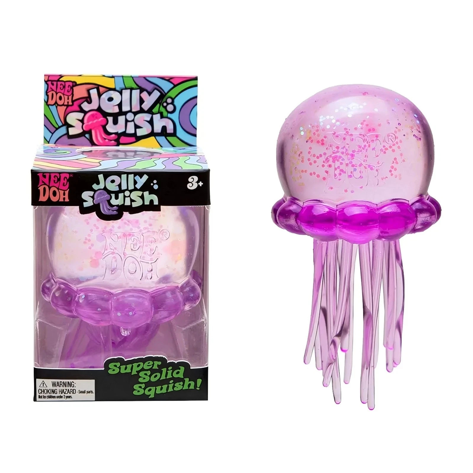 Jellyfish Squishy Cube Sensory, Fidget Toy, Soft Jelly Squeeze Gift