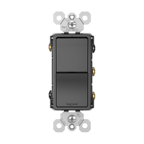 Pass & Seymour TM813bkCC6 Decorator Combination Switch SINGLE POLE/3-WAY black