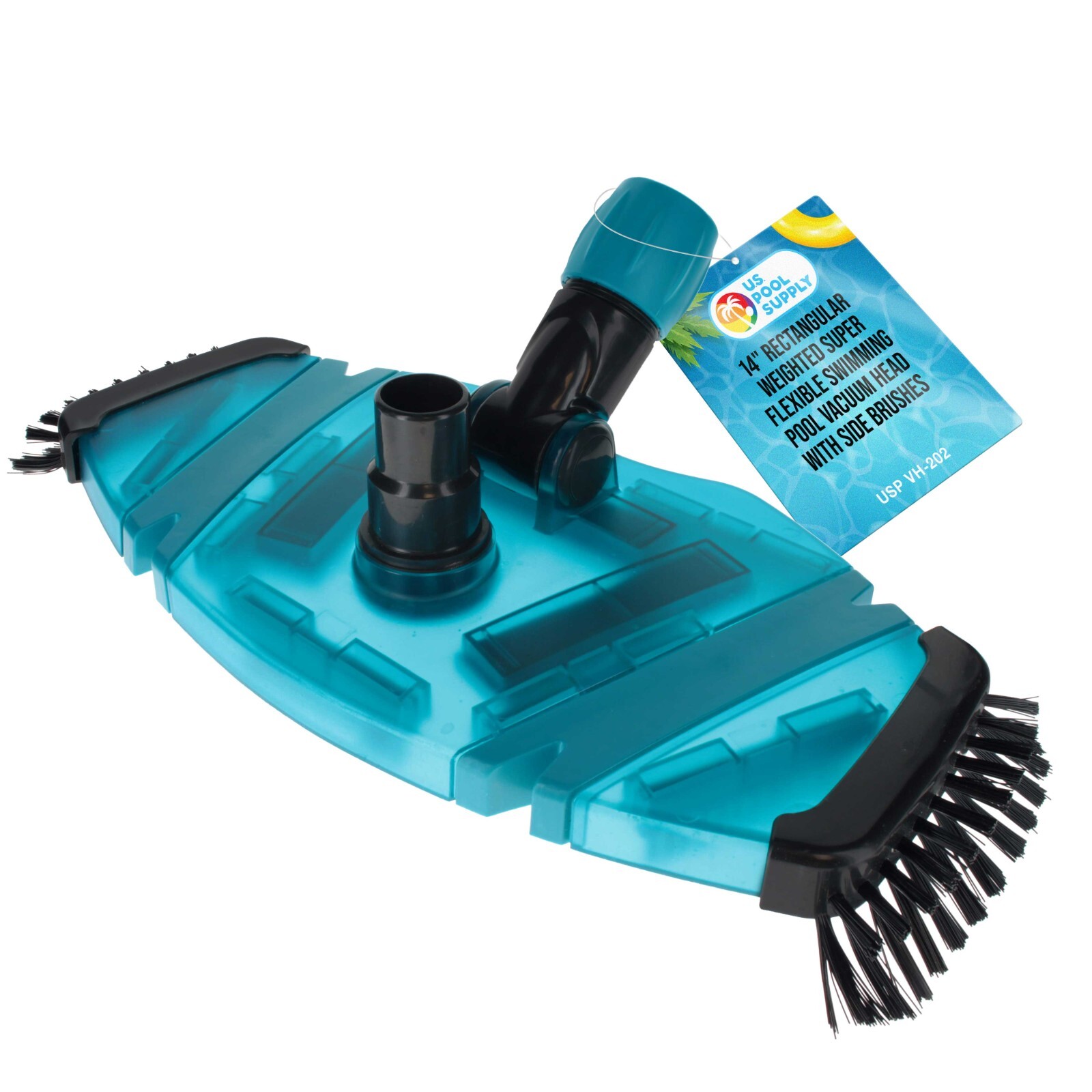14" Rectangular Weighted Super Flexible Swimming Pool Vacuum Head - Side Brushes