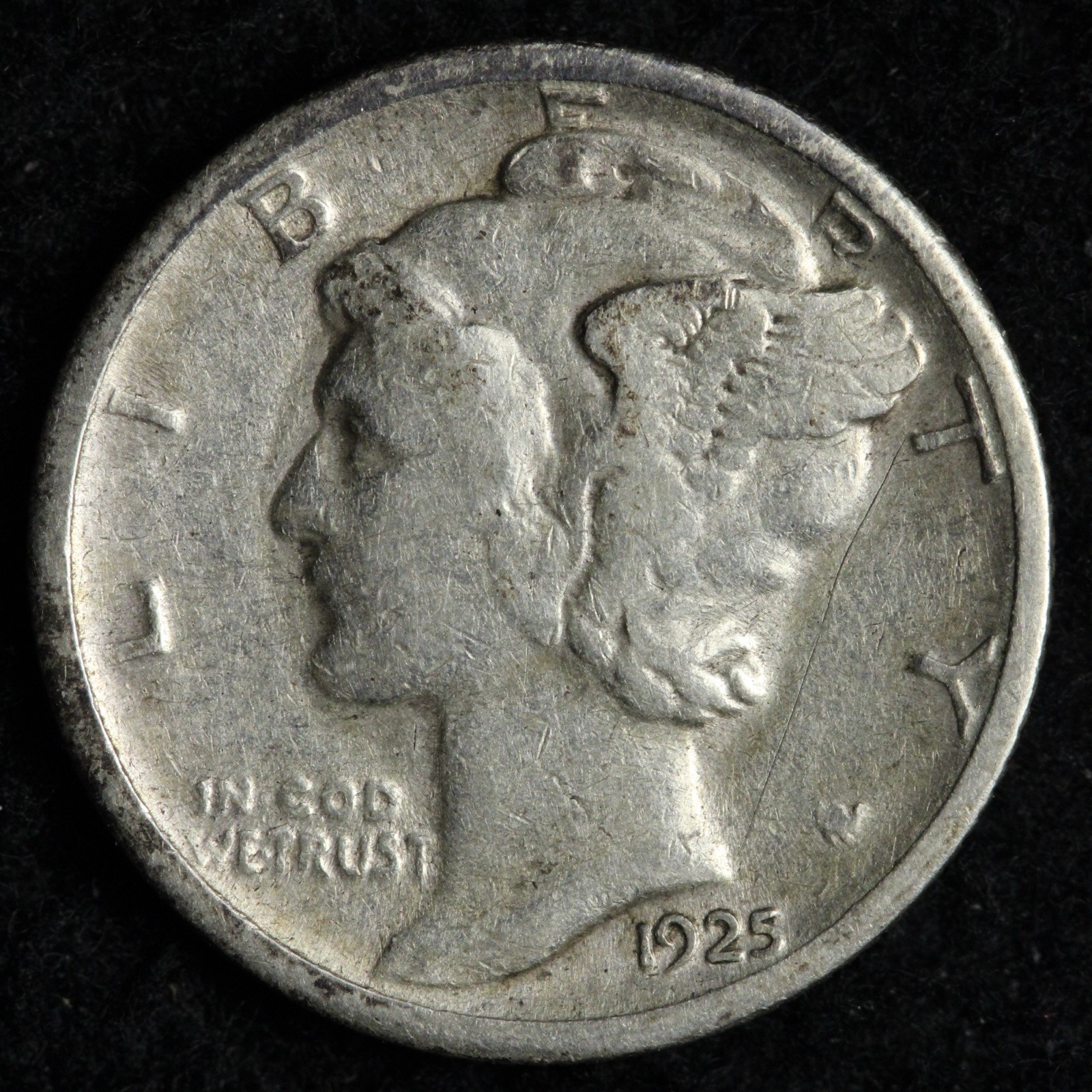 1925-S Mercury Silver Dime XF E303 ZJNK