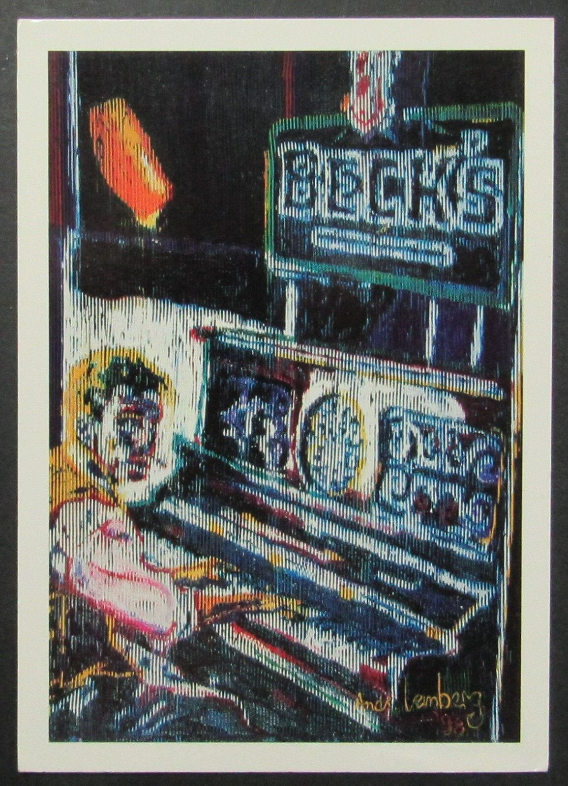 Beck's Beer Piano Player German Artist Andreas Lemberg VTG Ad Postcard Unposted