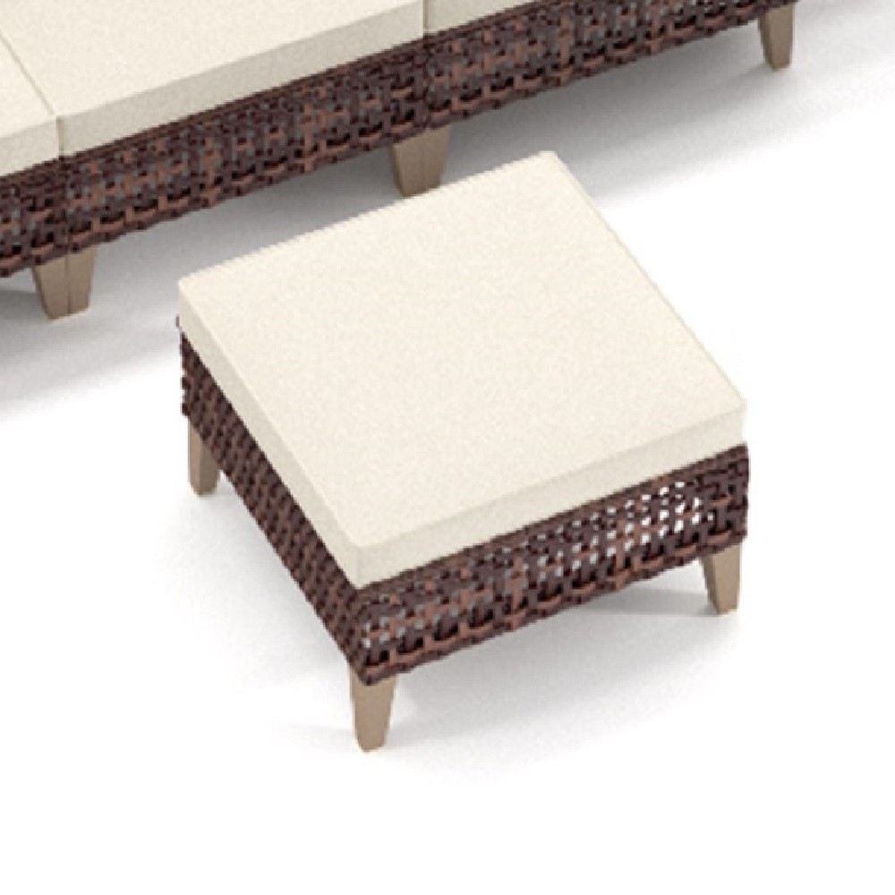 7-Piece Rattan Patio Furniture Set w/ 4" Cushions, White, Weather Resistant