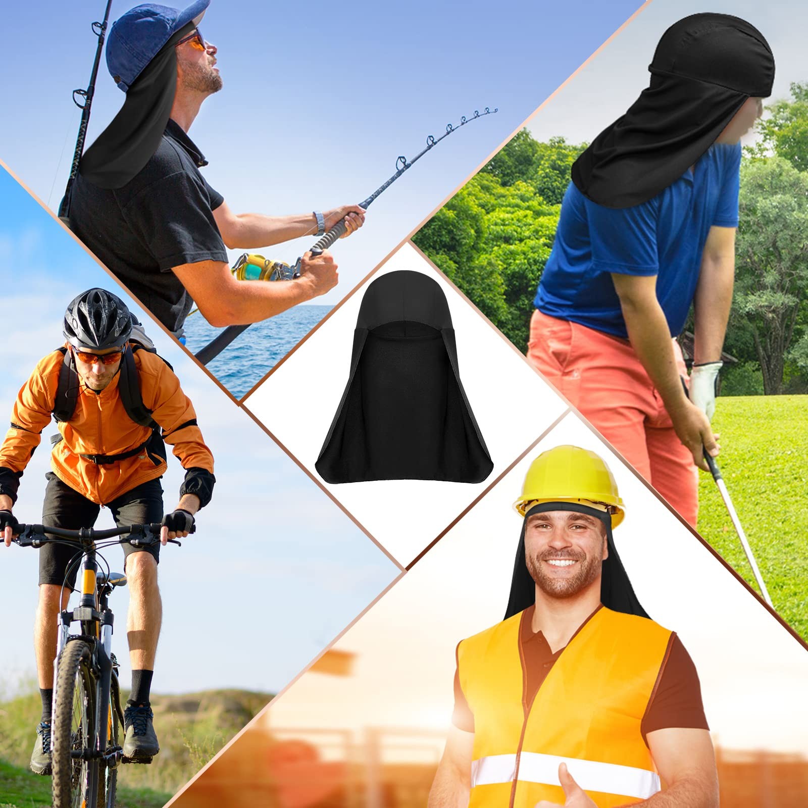 6 Pack Hard Hat Sun Shade Cooling Skull Cap for Quick Dry Cooling Protector