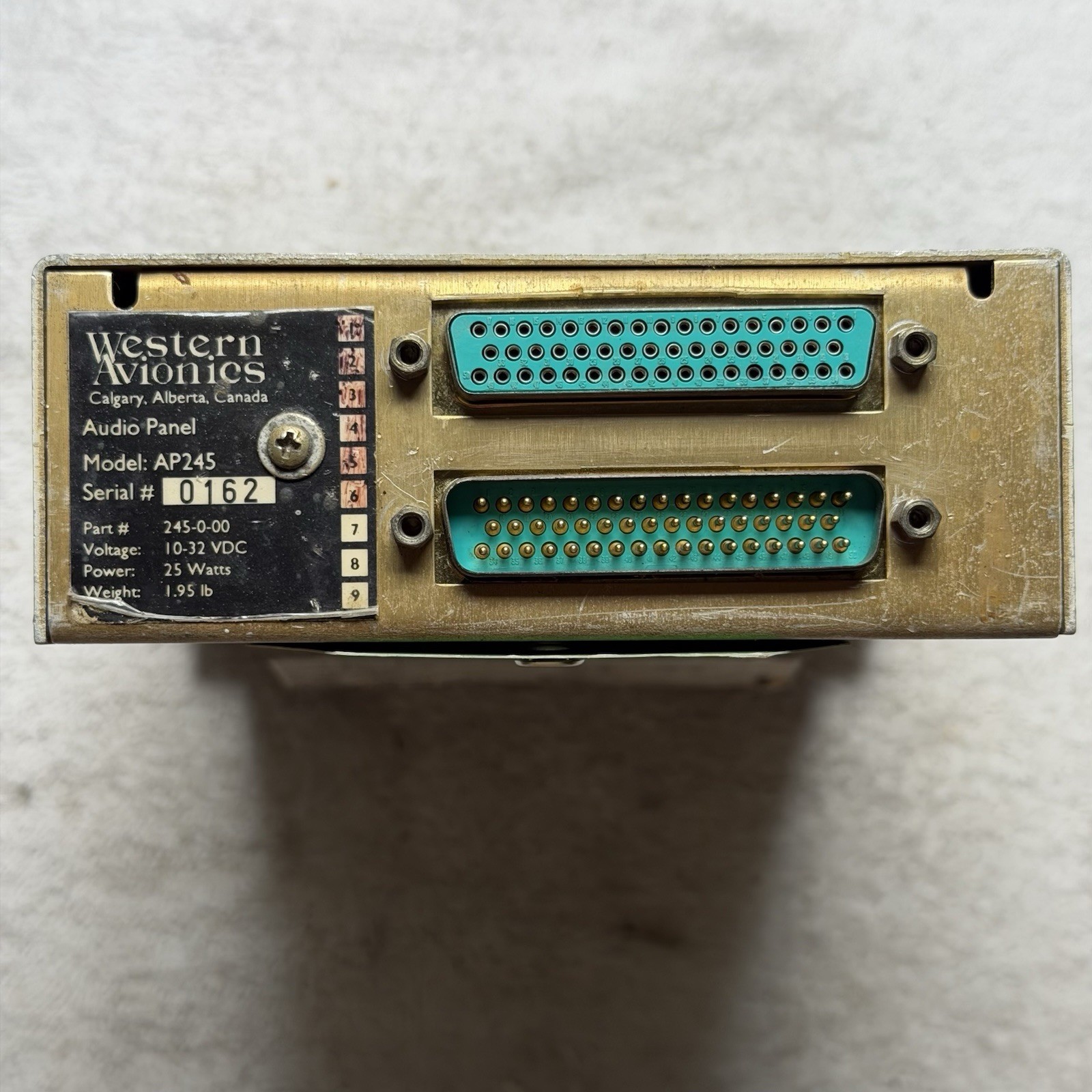 Western Avionics AP245 Audio Panel 245-0-00 Serviceable W/ Mods 1-6