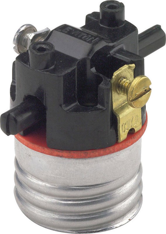Leviton 07080-00M 660W 250V Medium Base Aluminum Shell Incandescent Lampholder