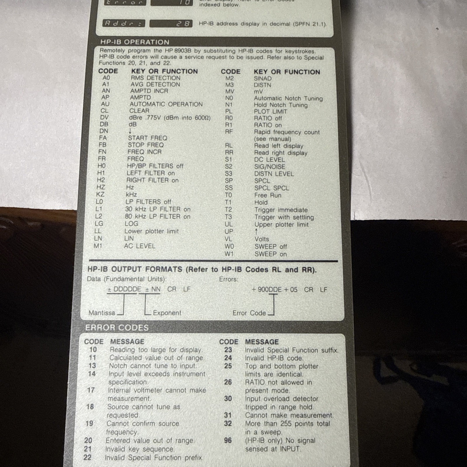 HP 8903B Audio Analyzer READ