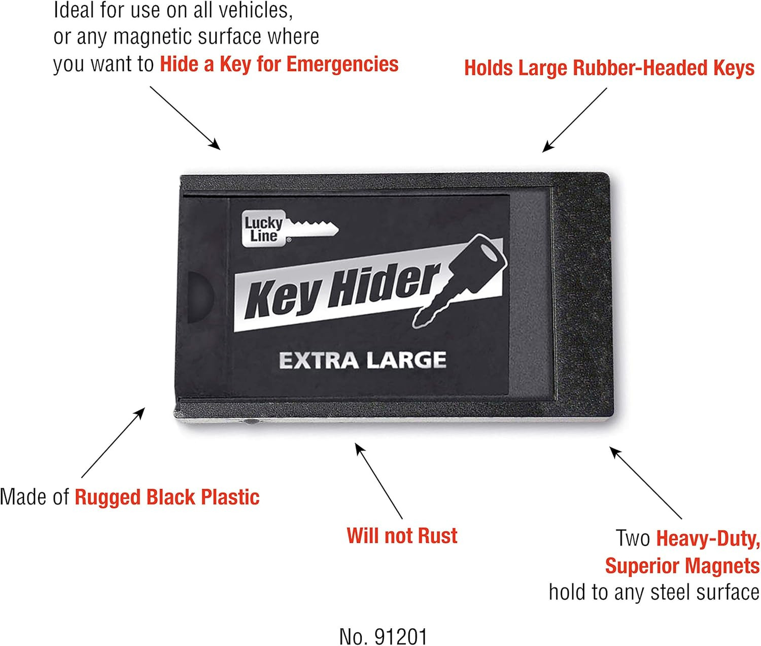 Extra Large Magnetic Key Hider Case Key Holder for Large Keys (9121)